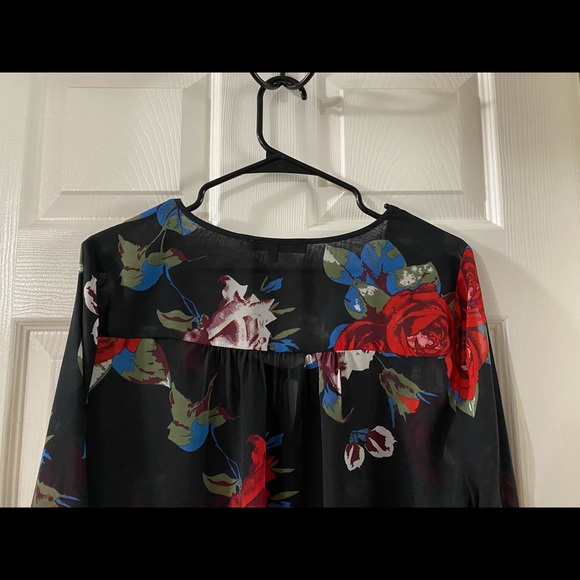 DANIEL RAINN Floral Blouse/See-Through Sz L. - Picture 7 of 11